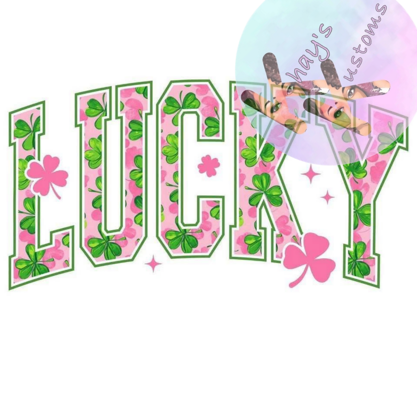 DTF TRANSFER- LUCKY HOT PINK FLOWER