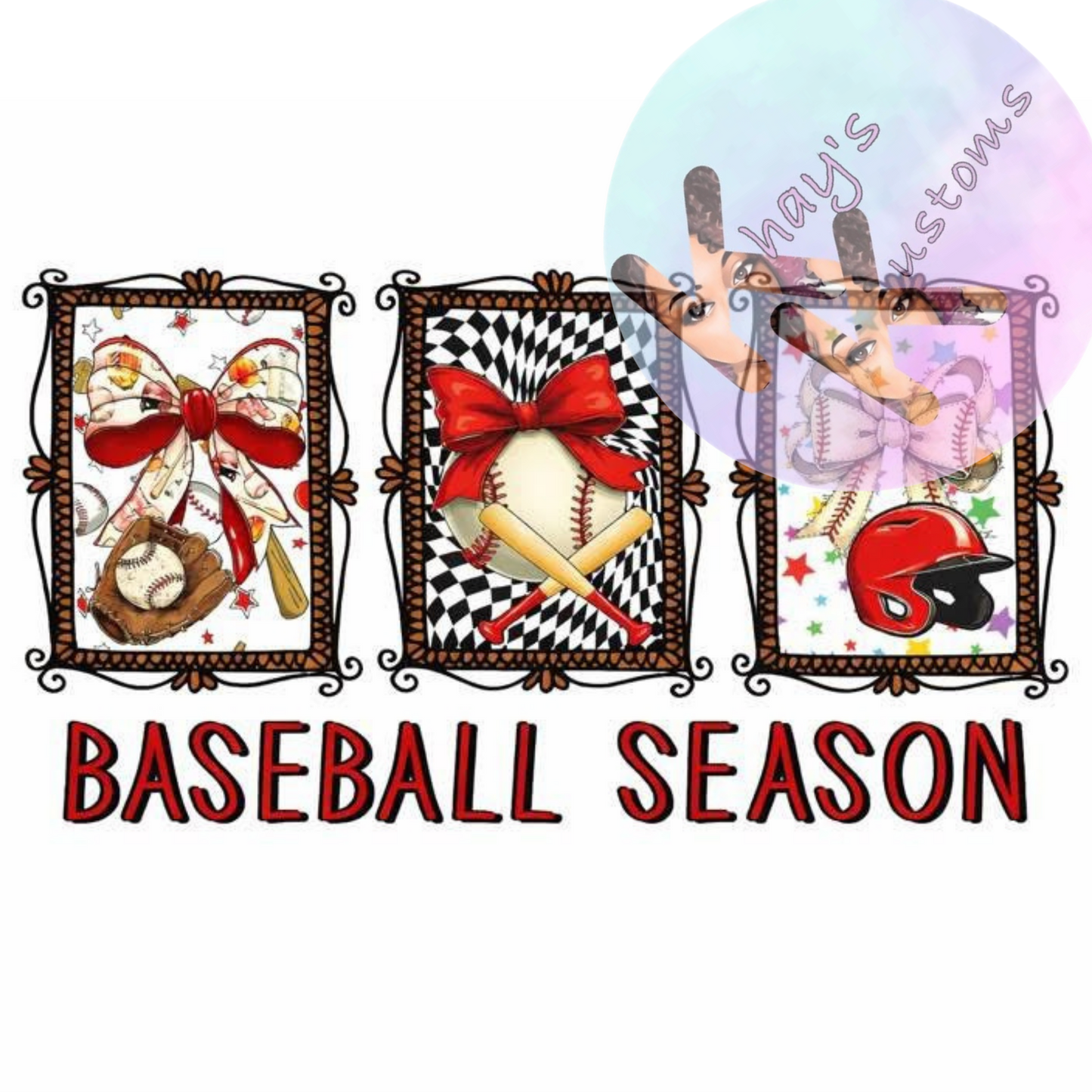 DTF TRANSFER- RED BASEBALL SEASON