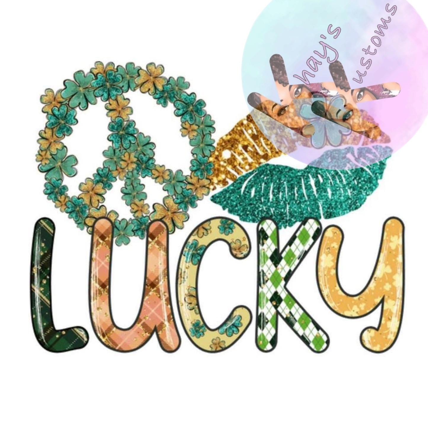 DTF TRANSFER-LUCKY,PEACE,LIPS