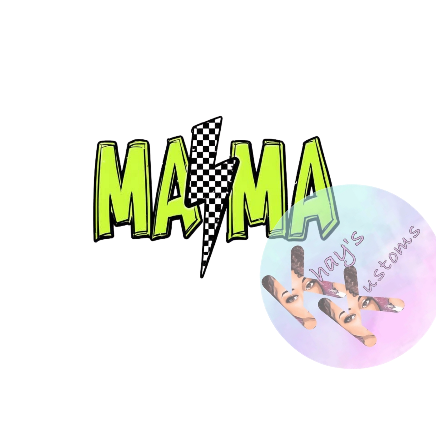 DTF TRANSFER- MAMA GREEN CHECKERED