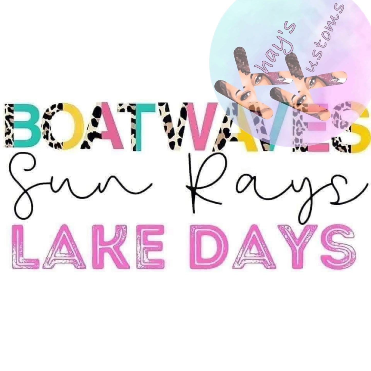 DTF TRANSFER- BOAT WAVES SUN RAYS LAKE DYAS