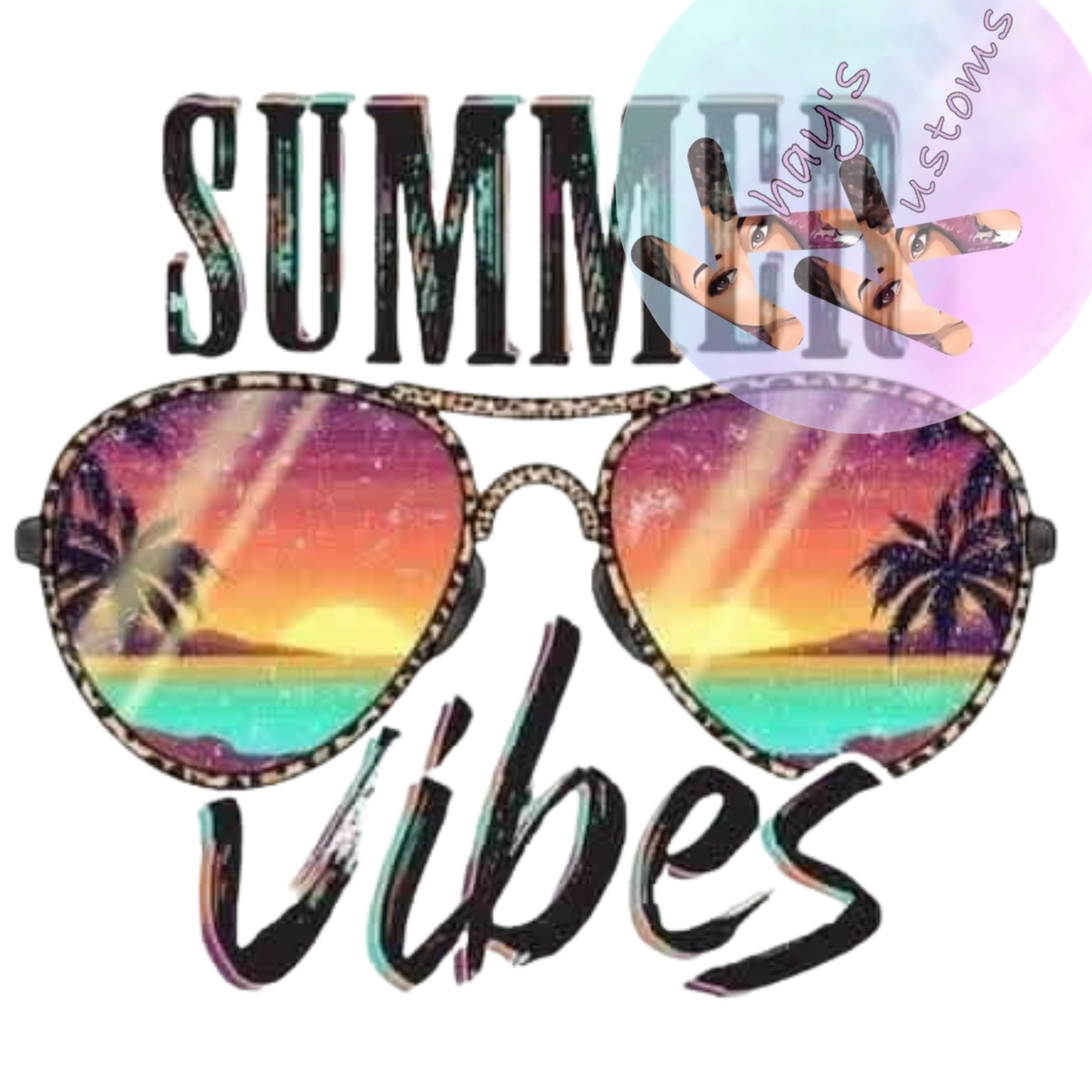 DTF TRANSFER- SUMMER VIBES GLASSES