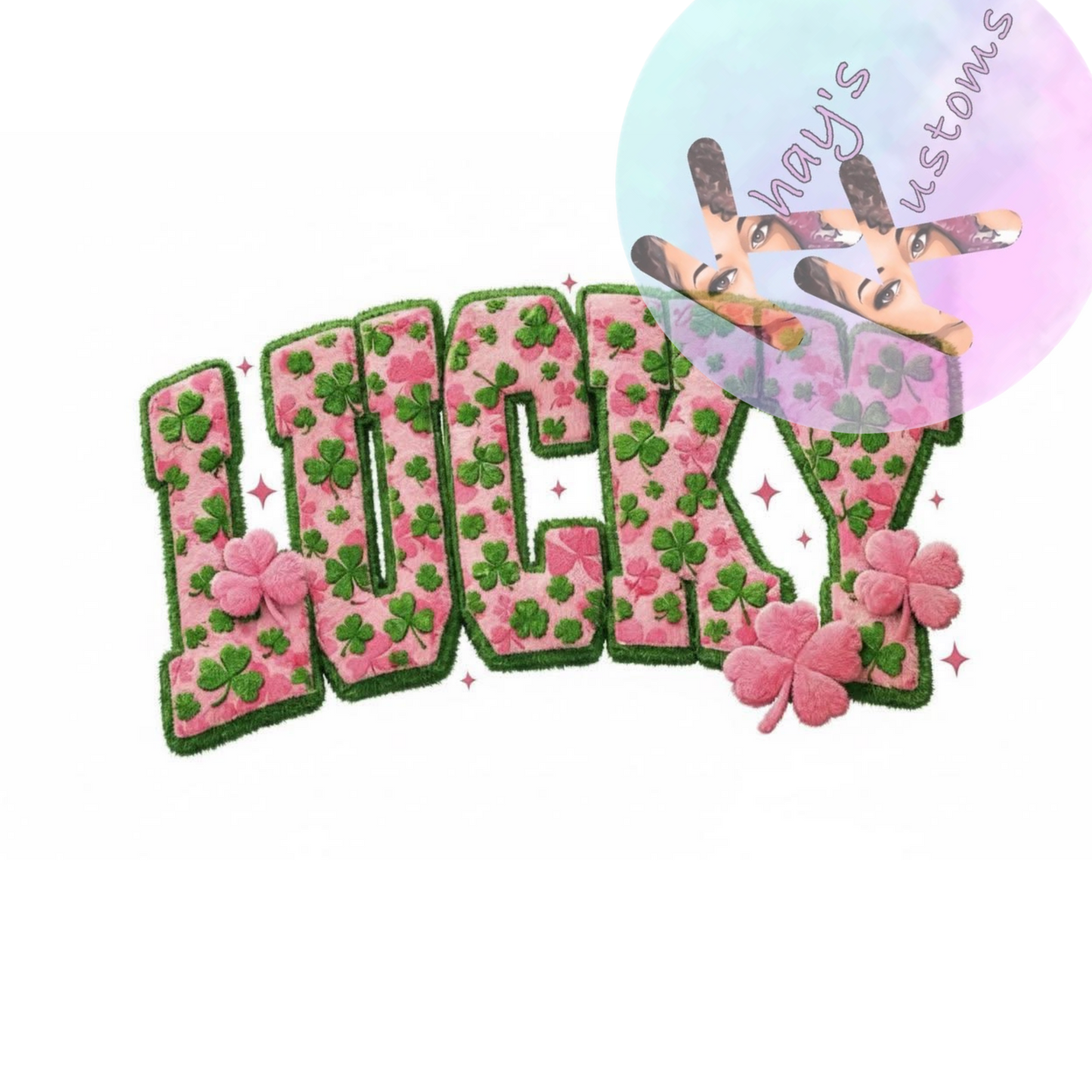 DTF TRANSFER- LUCKY PINK CLOVERS