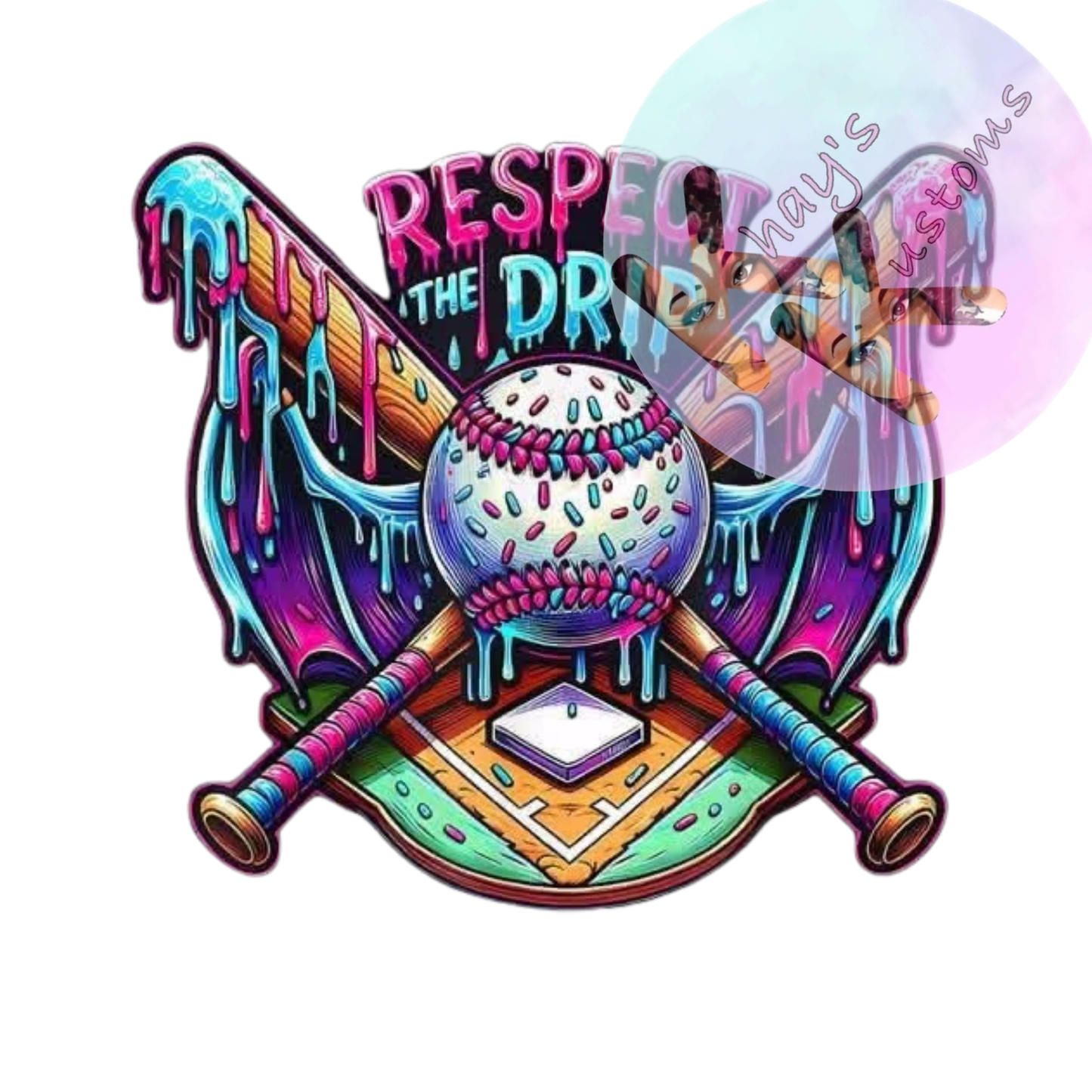 DTF TRANSFER- RESPECT THE DRIP BASEBALL
