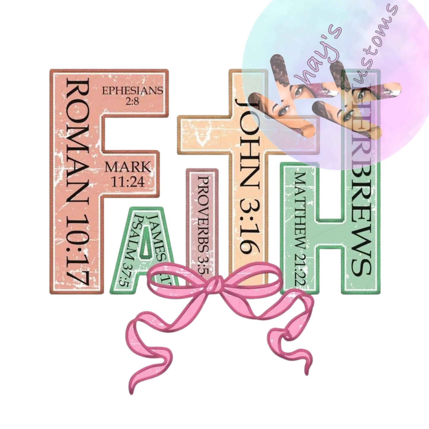 DTF TRANSFER- FAITH MULIT COLOR