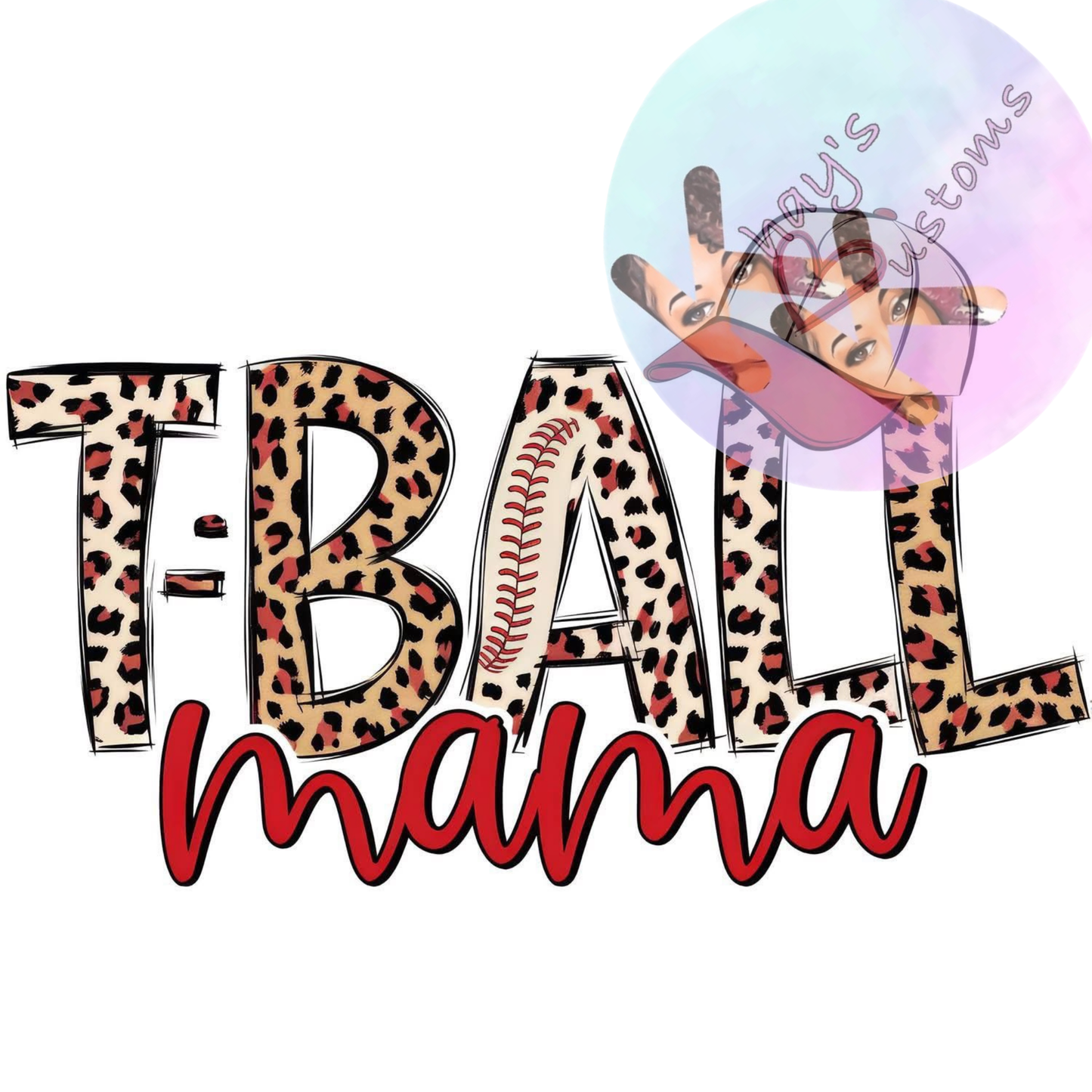DTF TRANSFER-TBALL MAMA CHEETAH