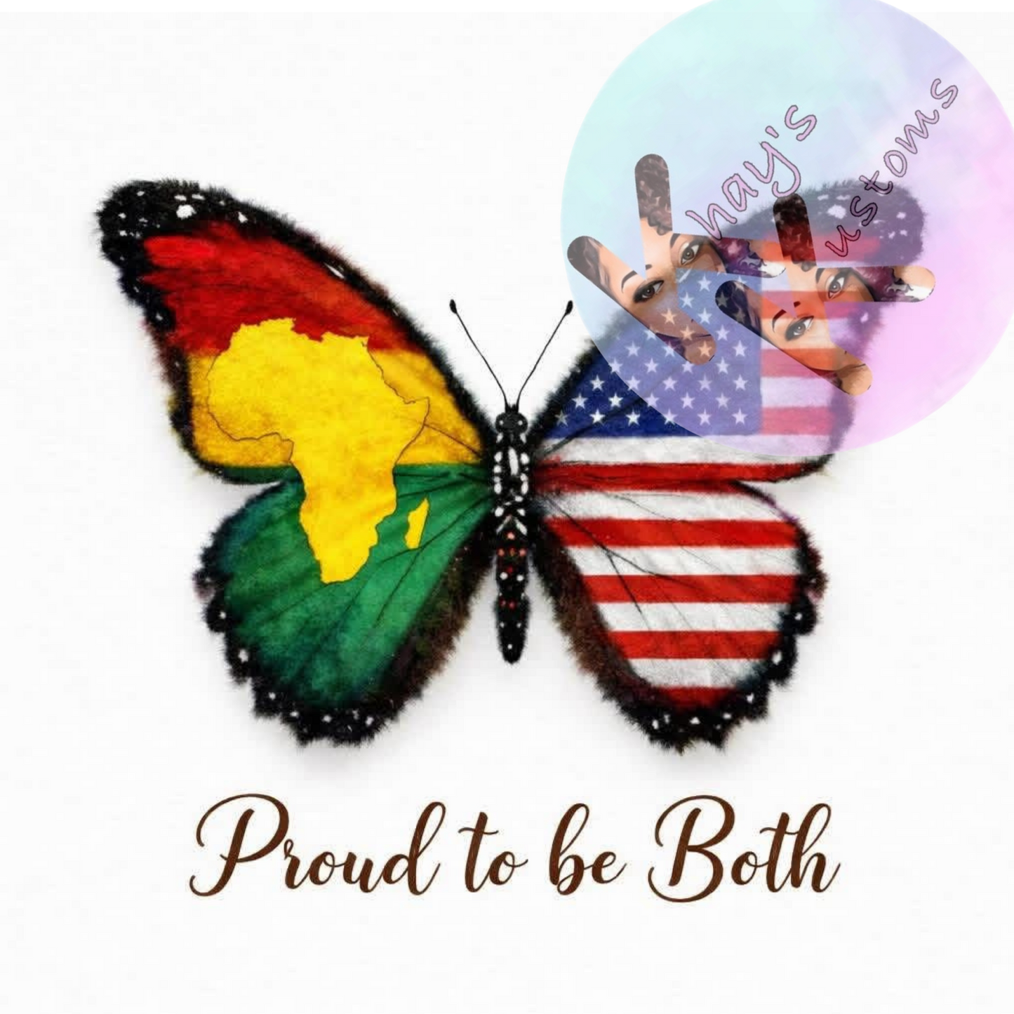 DTF TRANSFER- PROUD TO BE BLACK BUTTERFLY