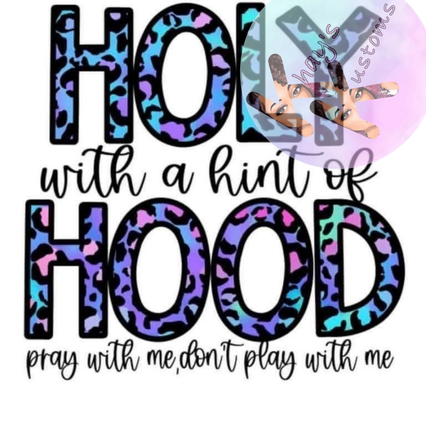 DTF TRANSFER- HOLY HOOD MULTI COLOR CHEETAH