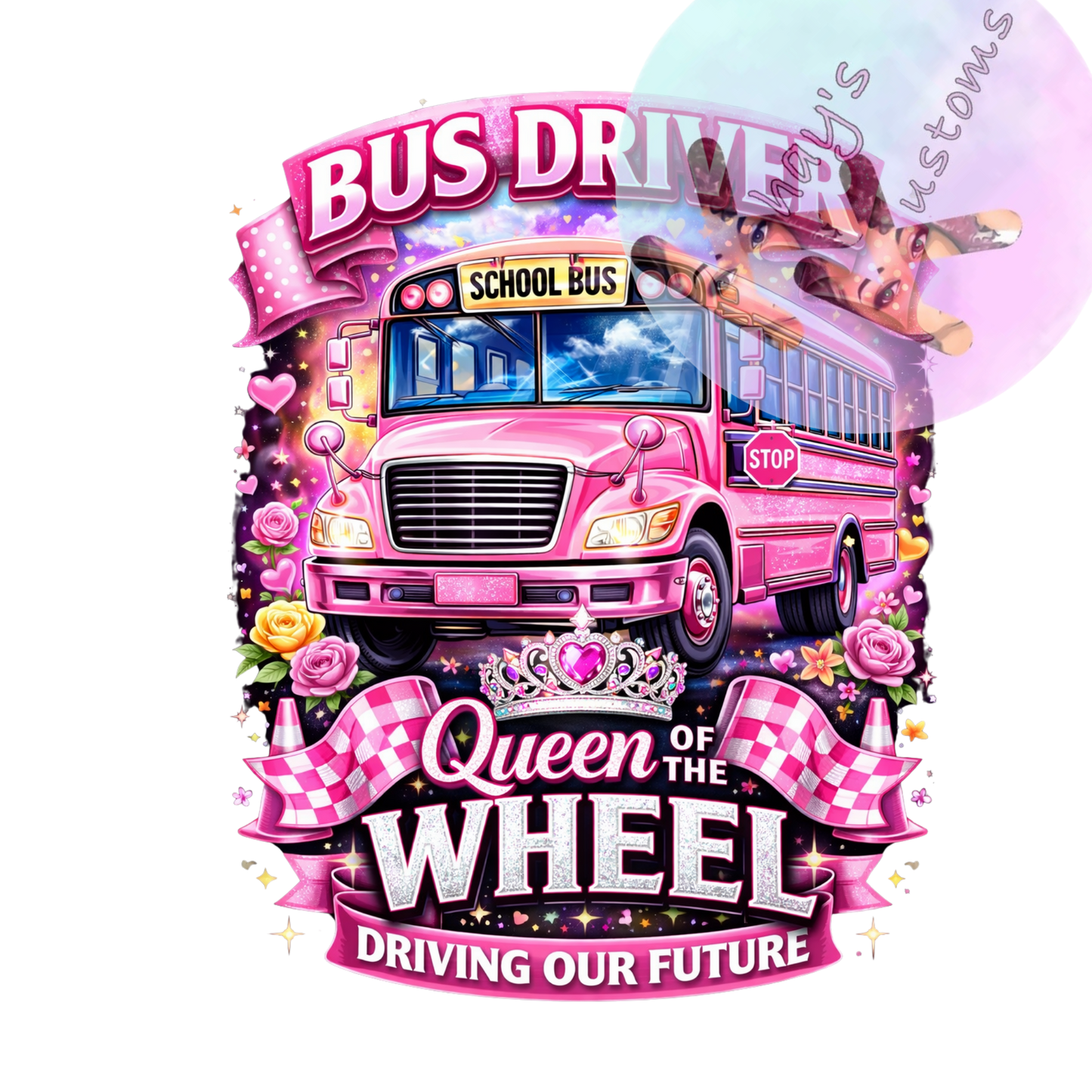 DTF TRANSFER- QUEEN OF THE WHEEL
