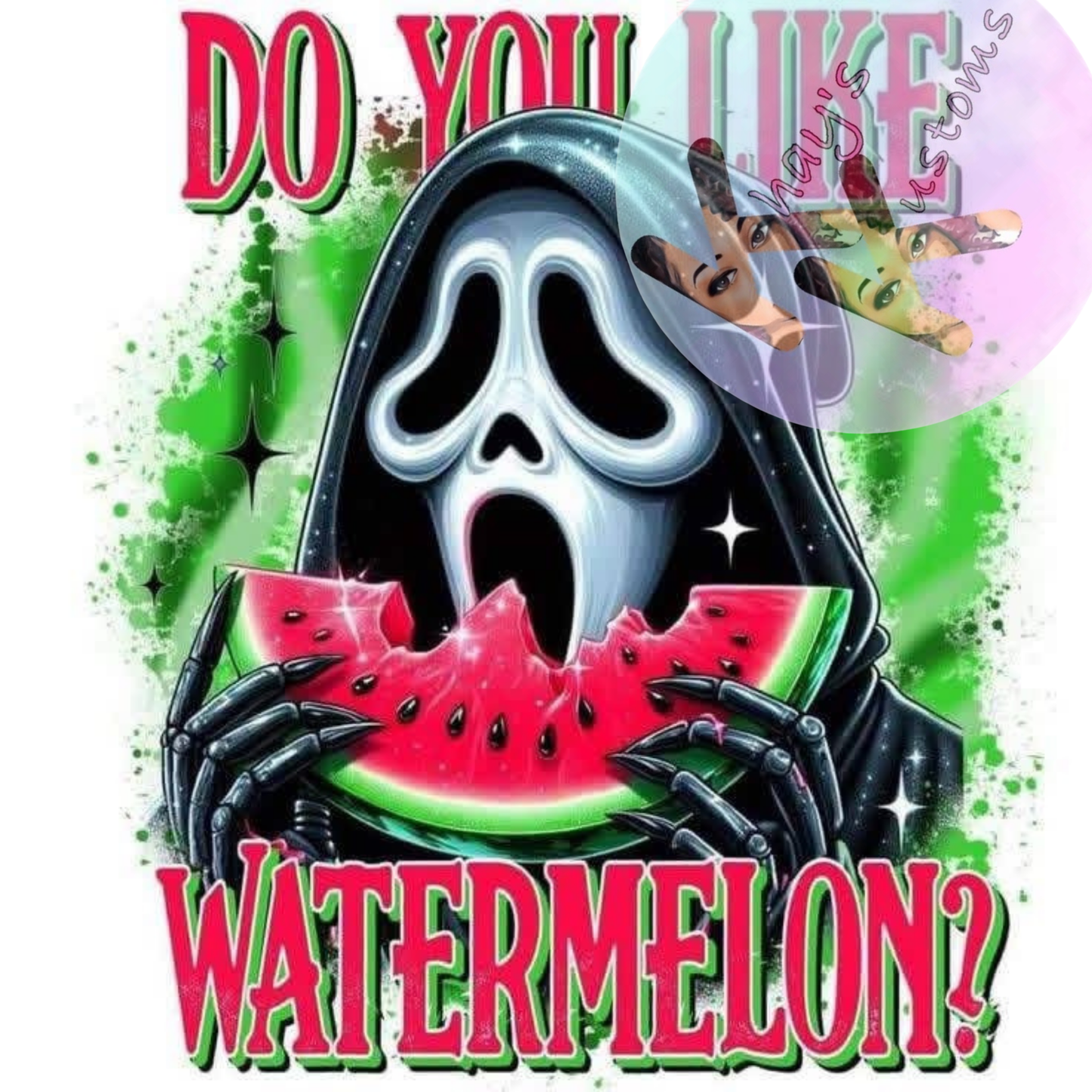 DTF TRANSFER- GHOST FACE WATERMELON