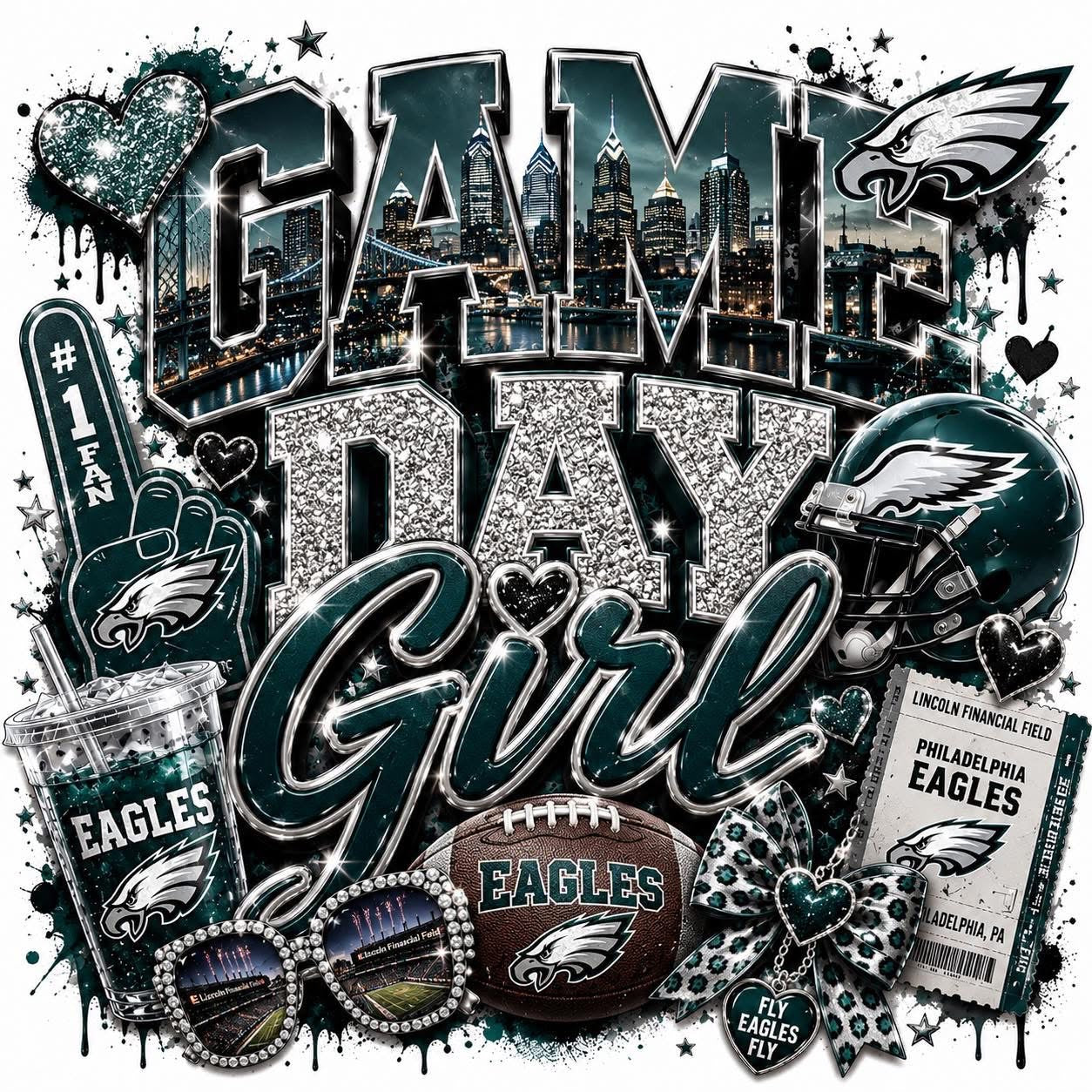 DTF Transfer- Game day Eagles