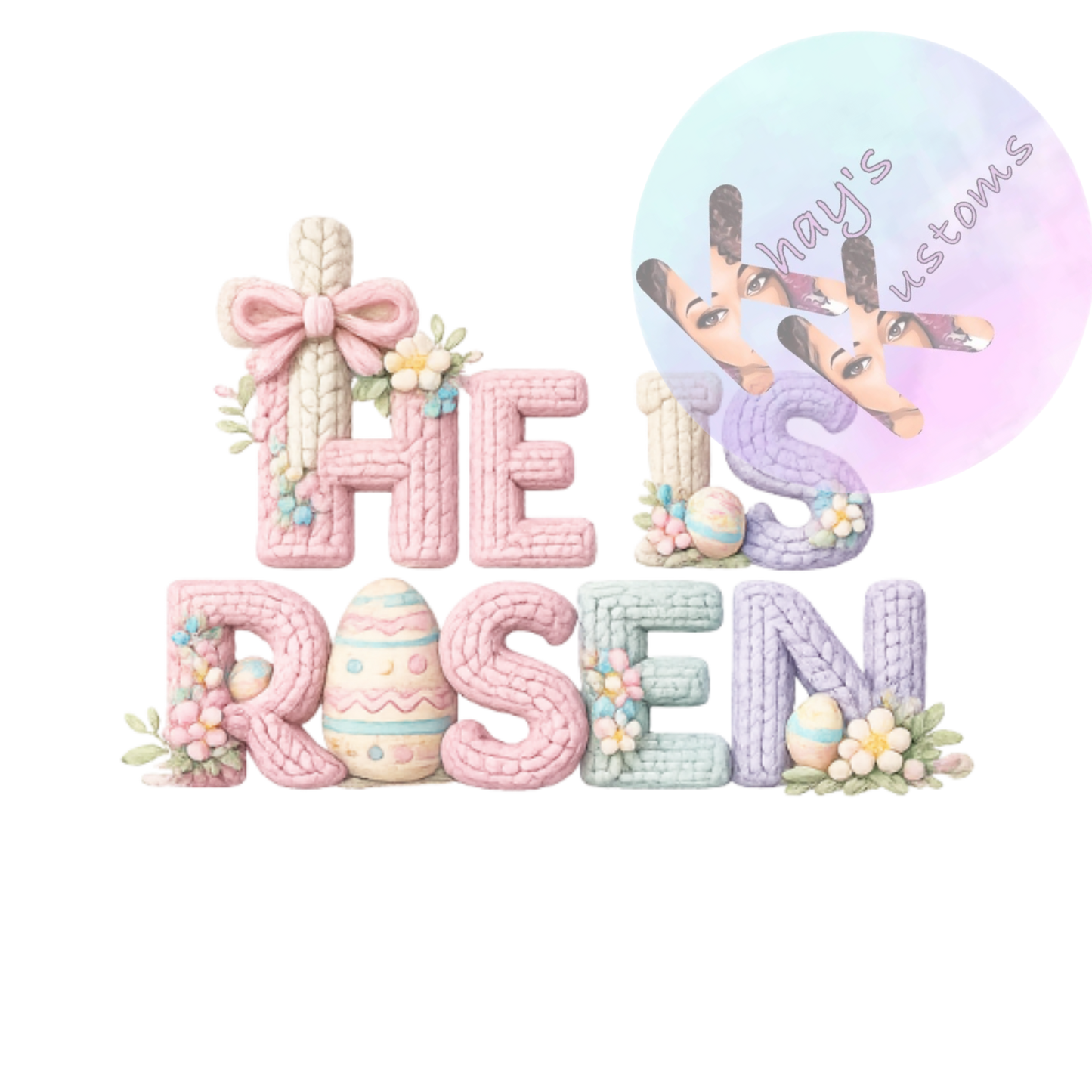 DTF TRANSFER- HE IS RISEN EGG
