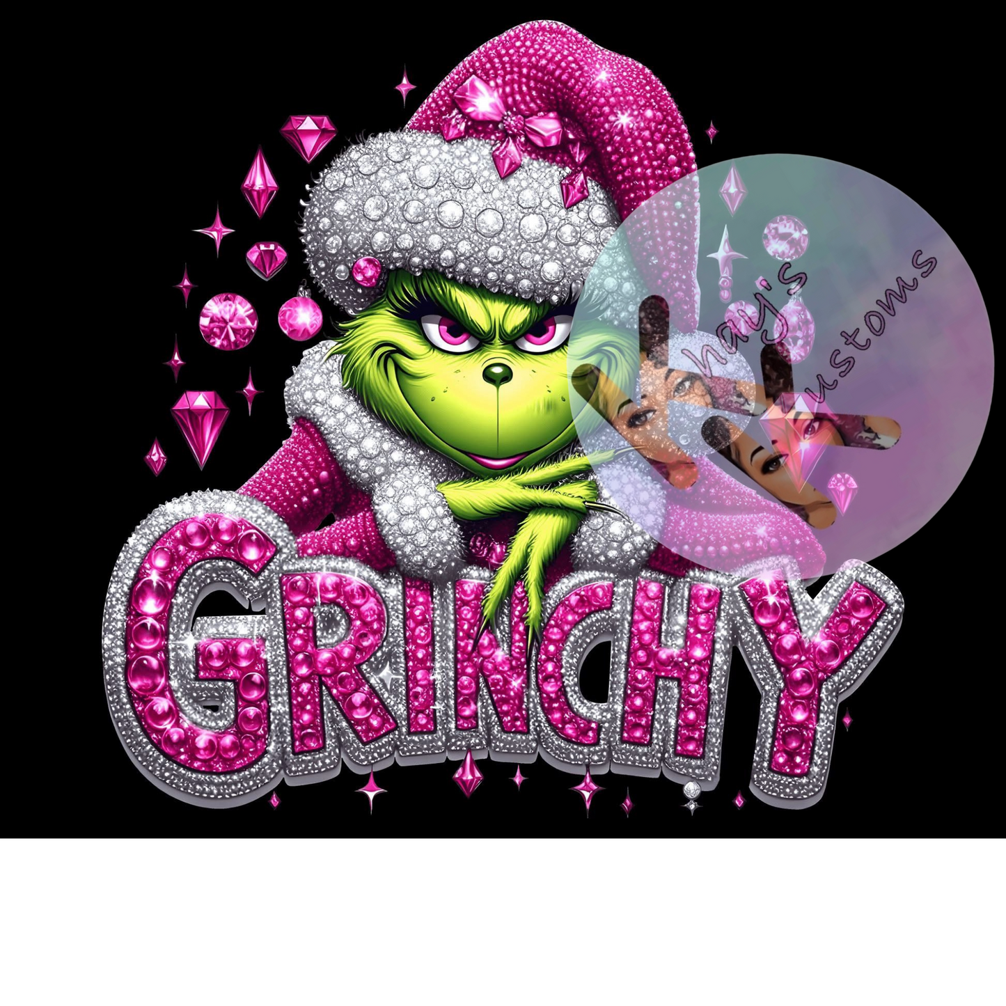 DTF TRANSFER- PINK BLING GRINCHY