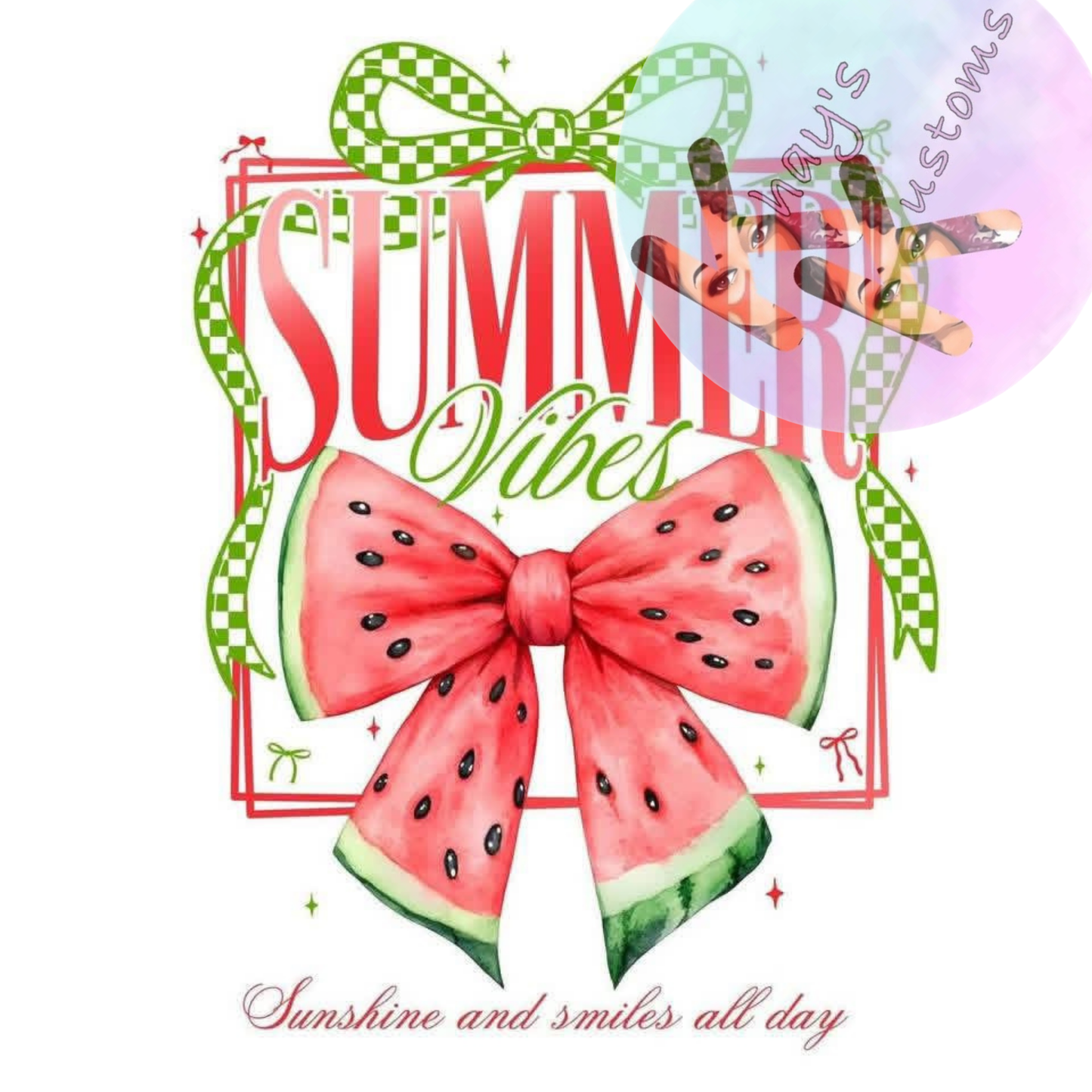 DTF TRANSFER- SUMMER WATERMELON BOW