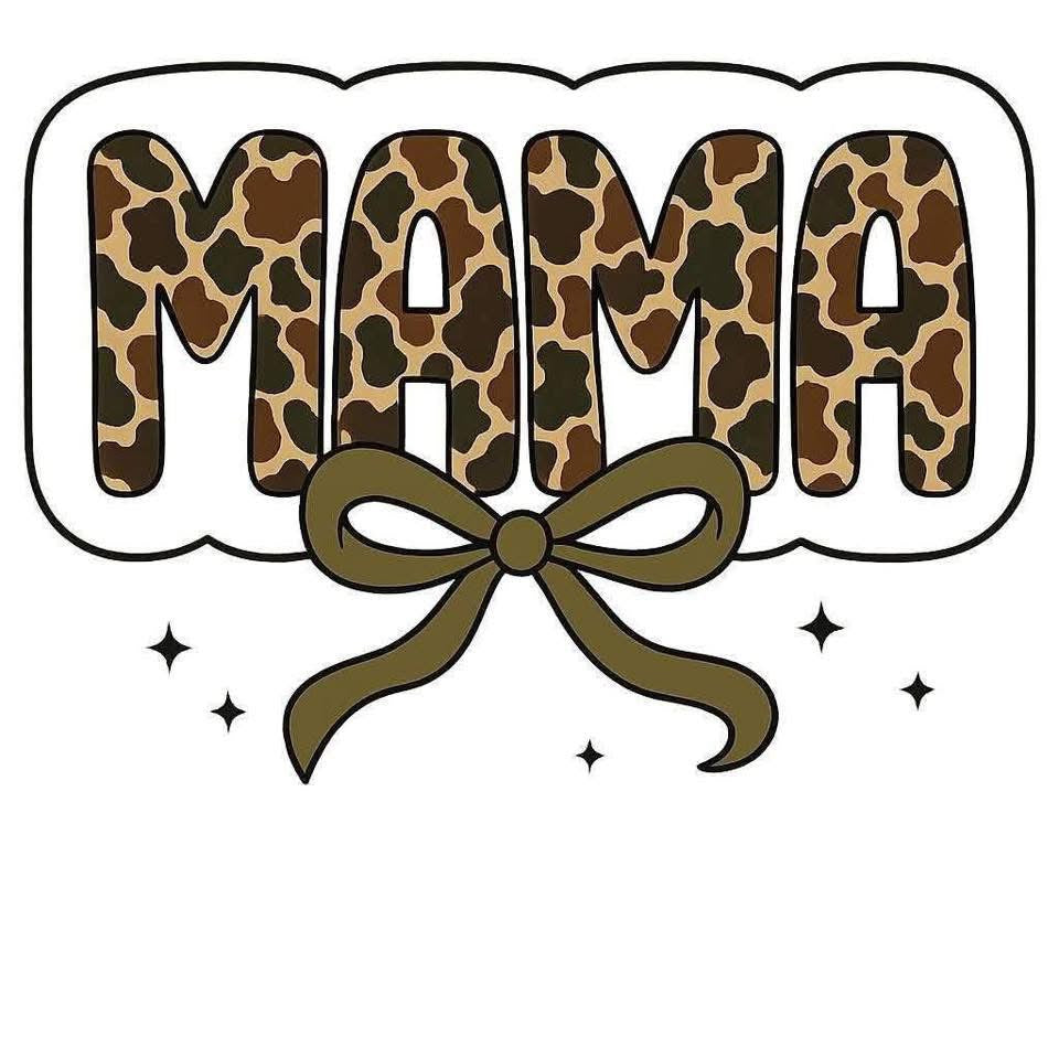 DTF TRANSFER CAMO MAMA BOW