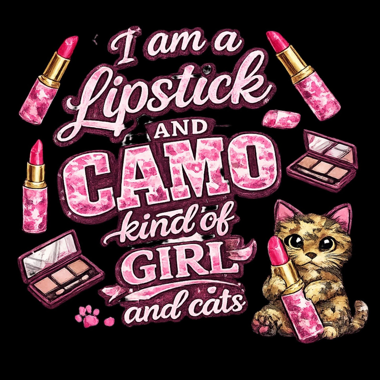 DTF TRANSFER CAMO GURL AND CATS