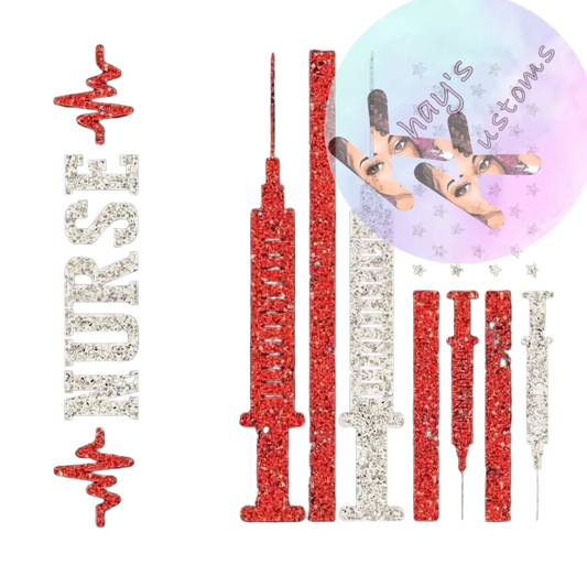 DTF TRANSFER- RED AND SILVER NURSE FLAG