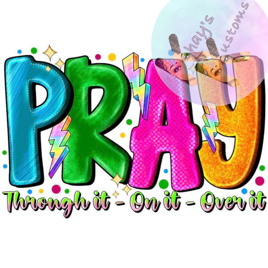 DTF TRANSFER- PRAY MULTI COLOR