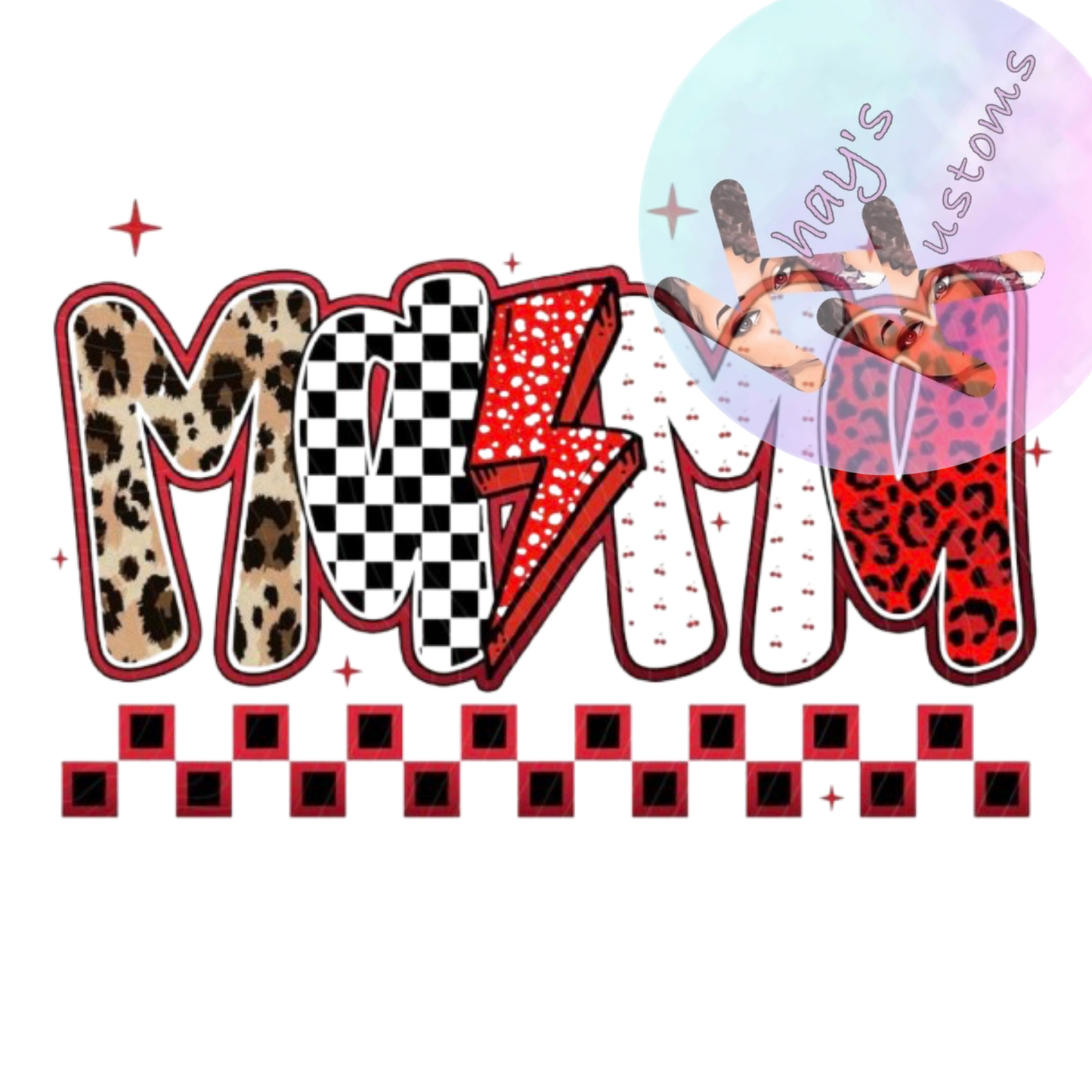 DTF TRANSFER- MAMA RED RETRO