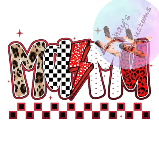 DTF TRANSFER- MAMA RED RETRO