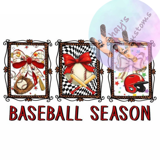 DTF TRANSFER- RED BASEBALL SEASON
