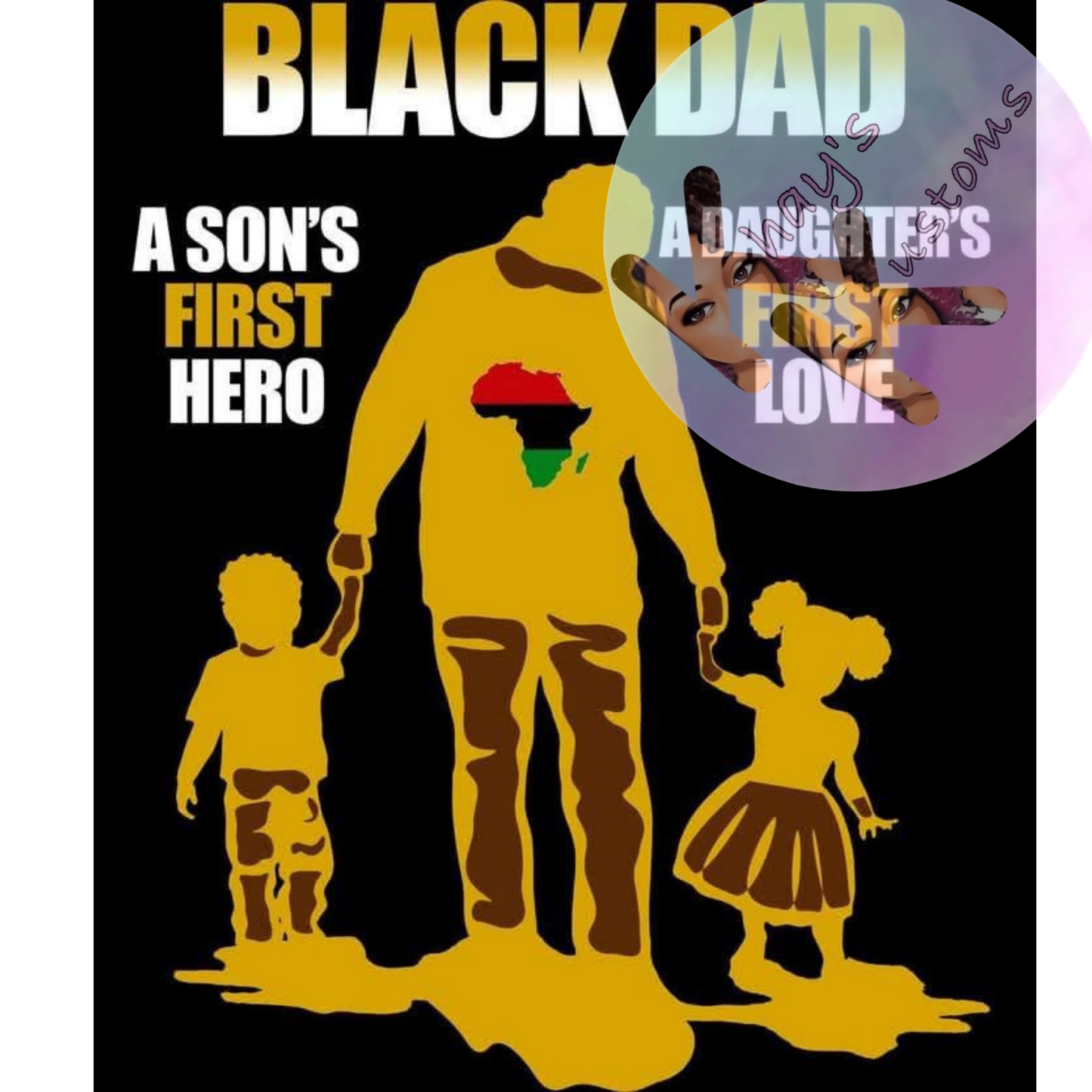 DTF TRANSFER- BLACK DAD