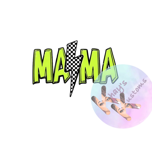 DTF TRANSFER- MAMA GREEN CHECKERED