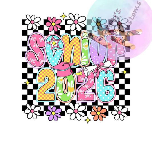 DTF TRANSFER- 20206 RETRO SENIOR FLOWERS