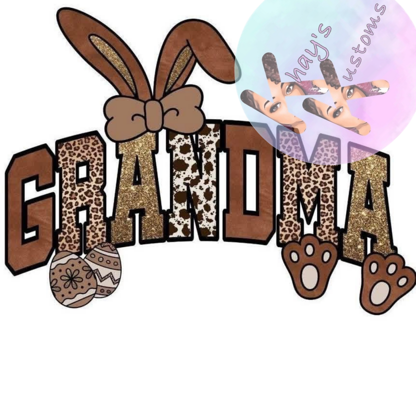 DTF TRANSFER GRANDMA BUNNY EARS