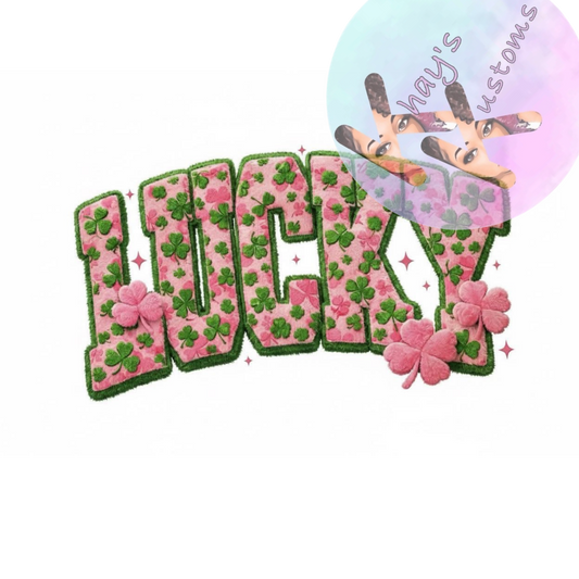 DTF TRANSFER- LUCKY PINK CLOVERS