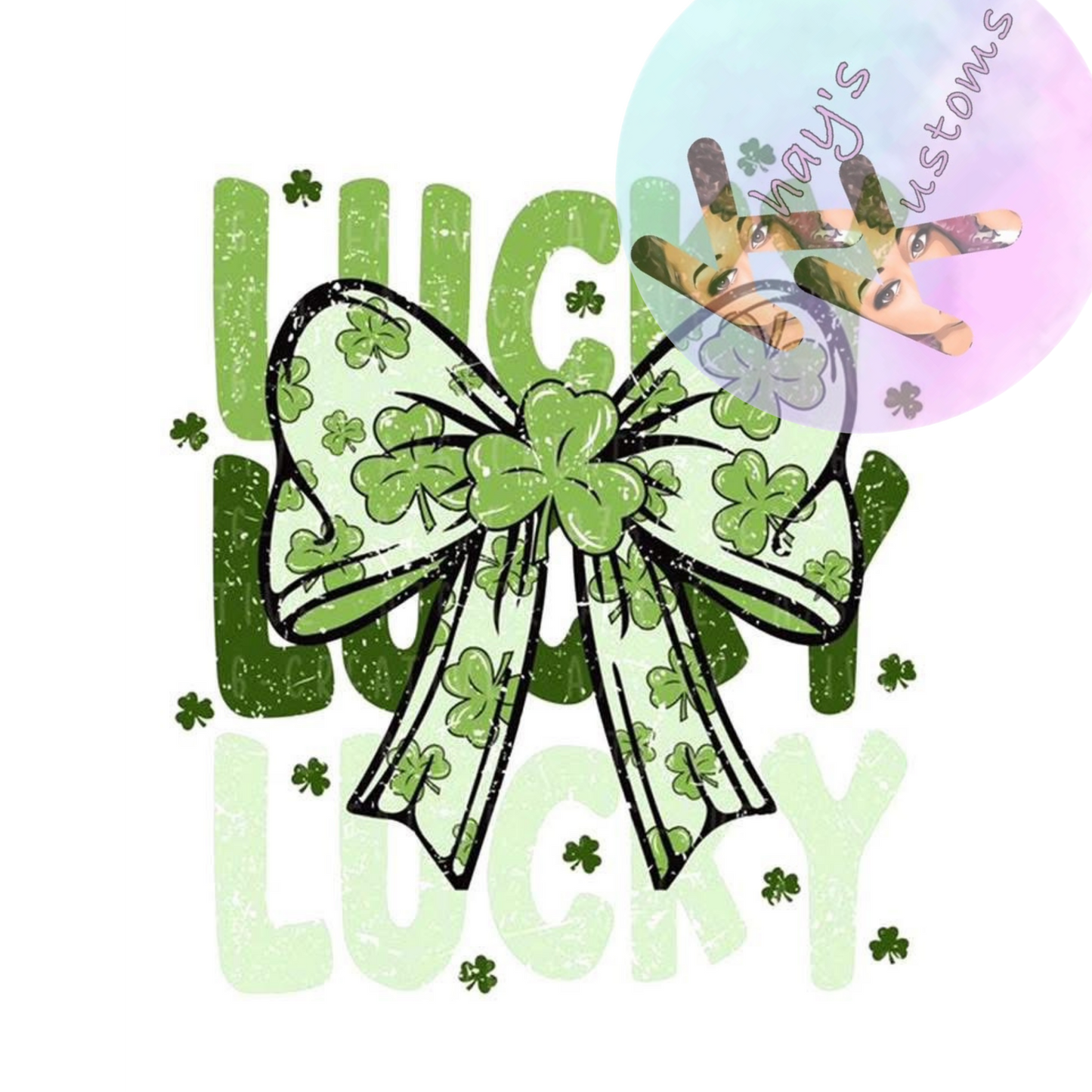 DTF TRANSFER- LUCKY LUCKY LUCKY BOW
