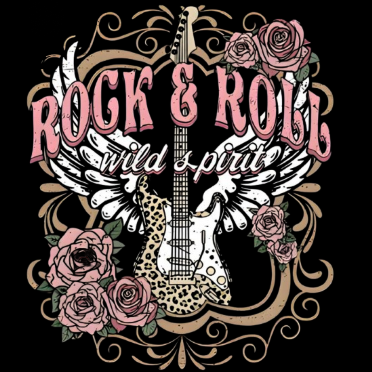 DTF TRANSFER- ROCK AND ROLL PINK