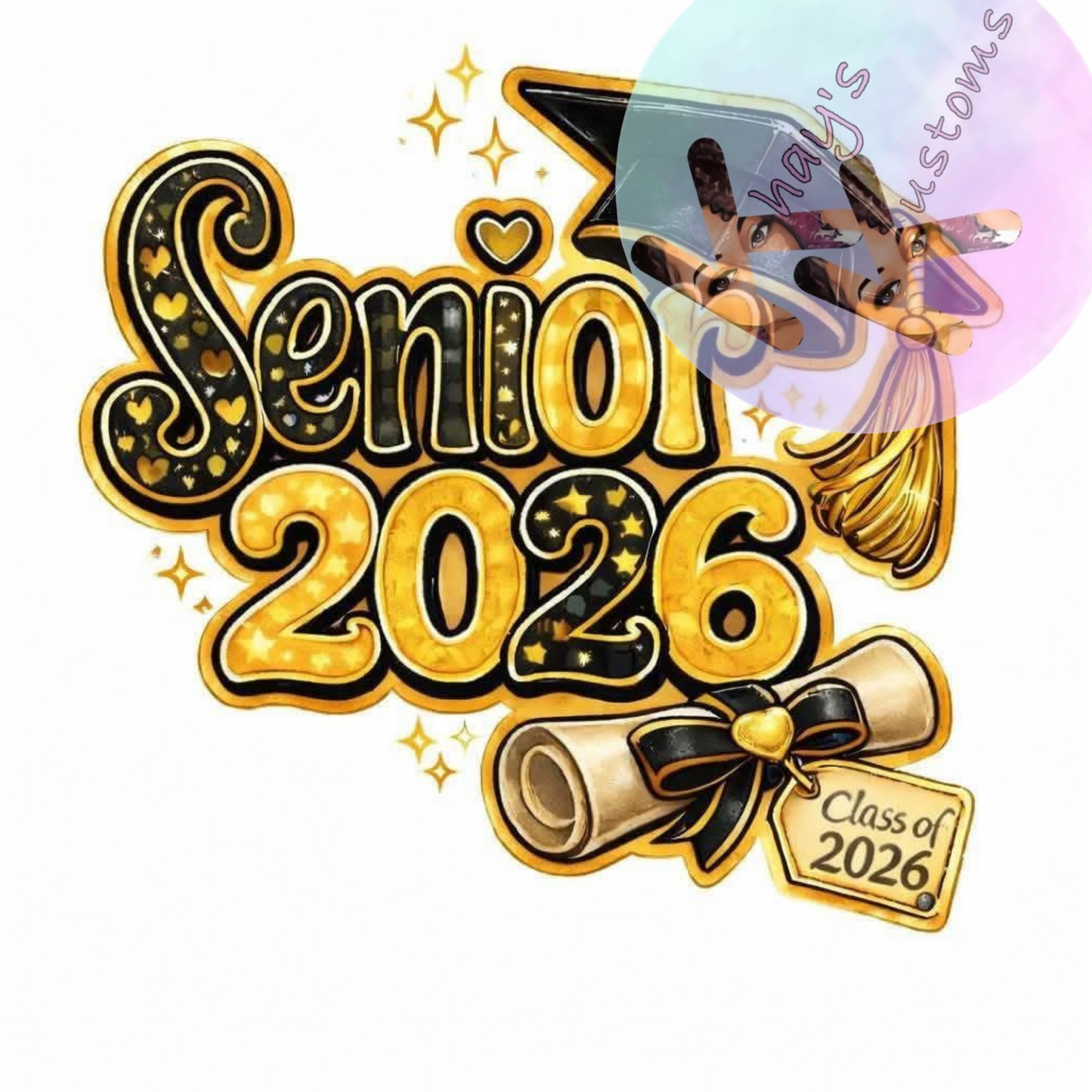 DTF TRANSFER SENIOR HEART 2026