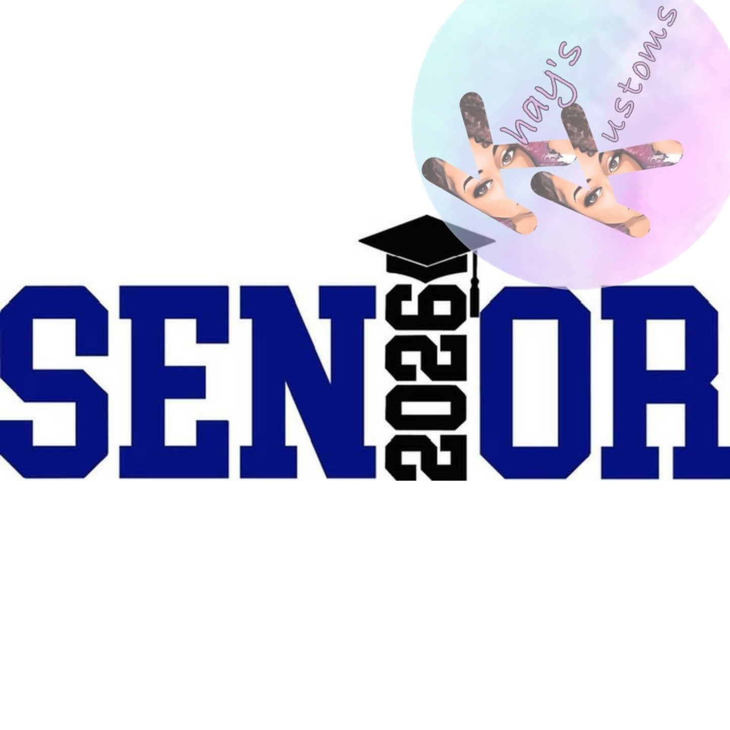 DTF TRANSFER- BLUE AND BLACK 2026 SENIOR