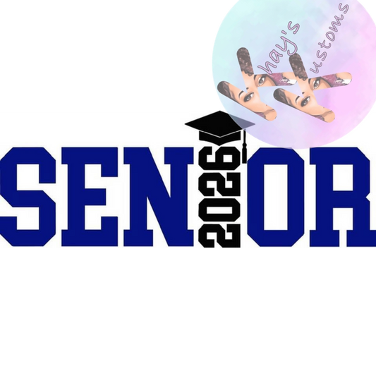 DTF TRANSFER- BLUE AND BLACK 2026 SENIOR