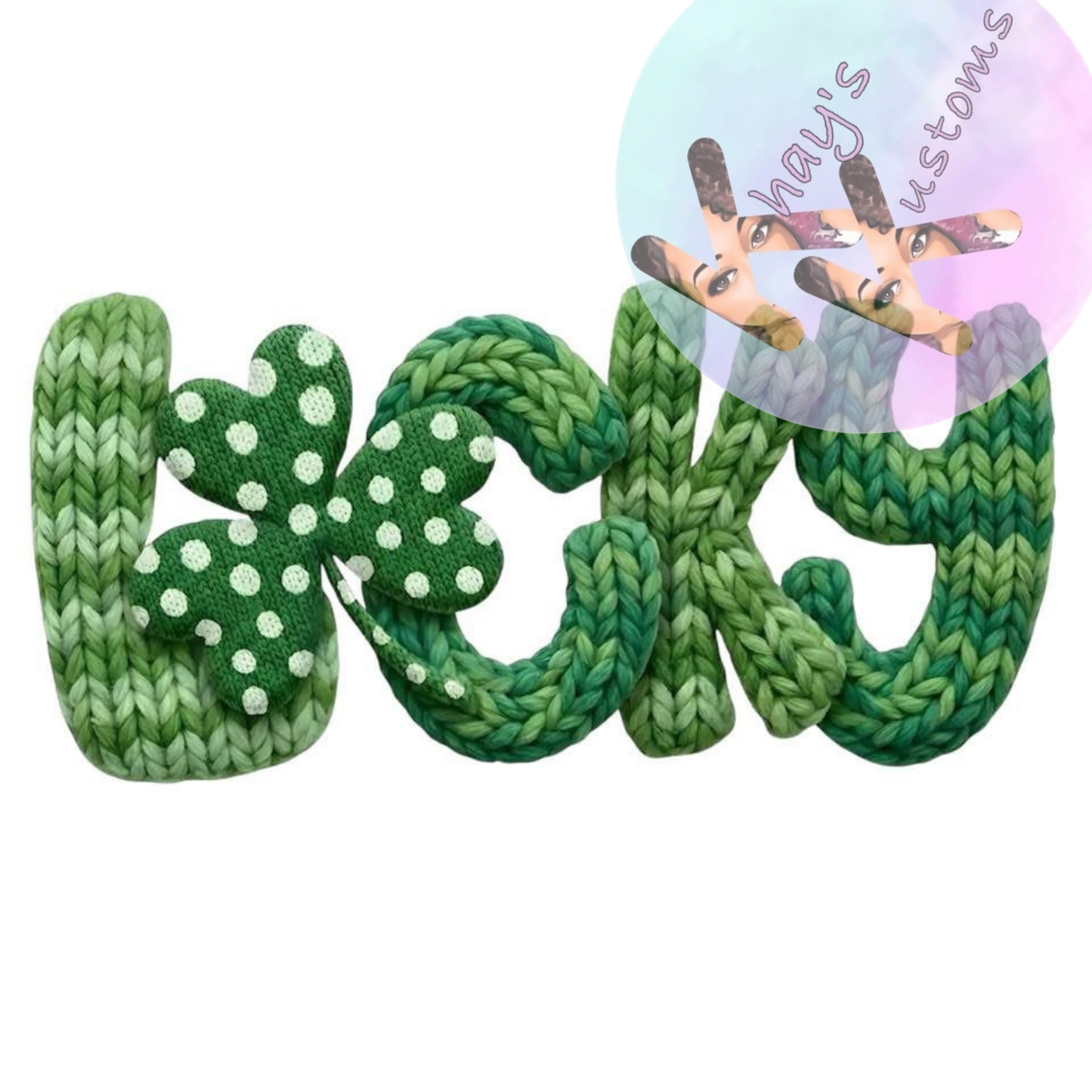 DTF TRANSFER- LUCKY CROCHET GREEN