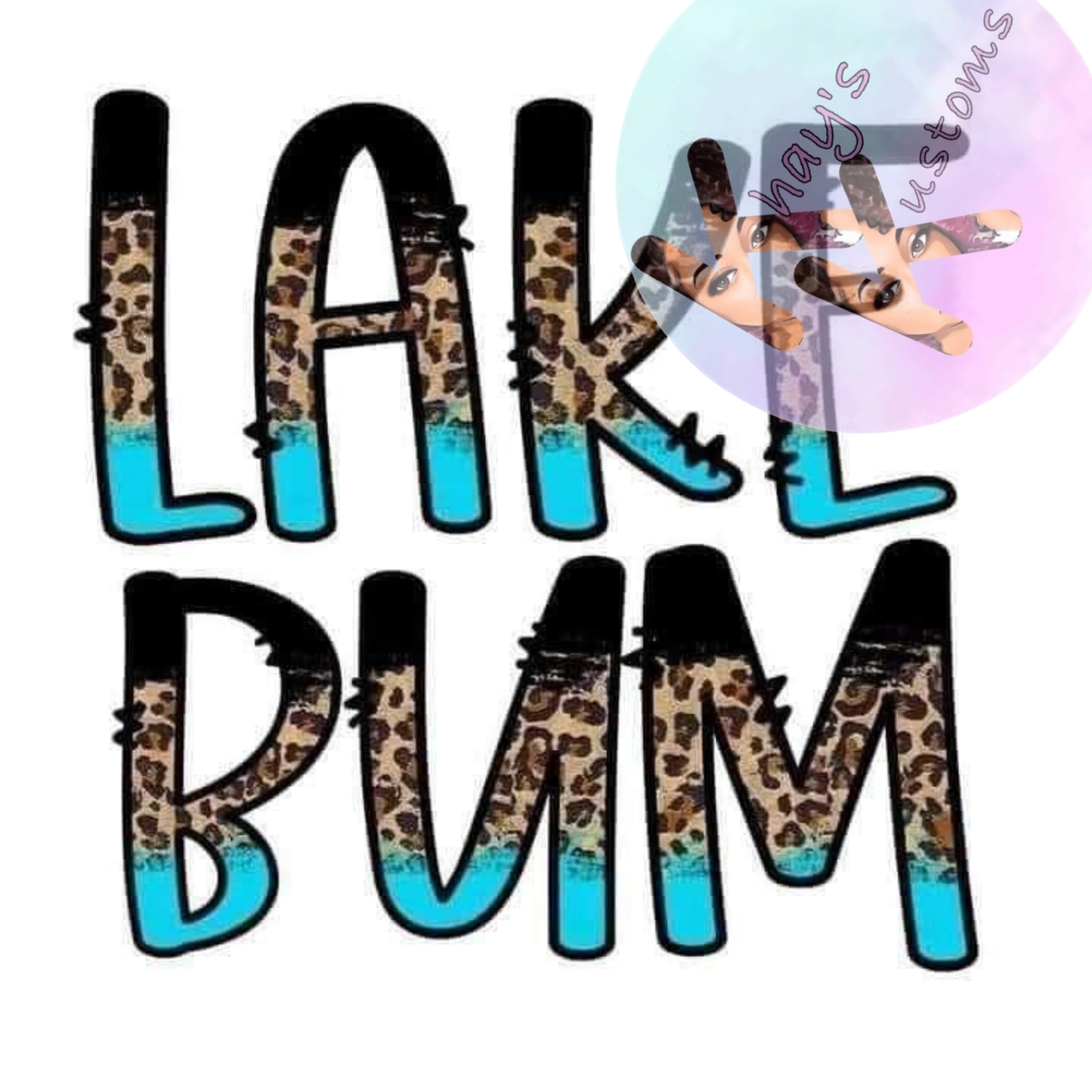 DTF TRANSFER- LAKE BUM BLUE AND CHEETAH