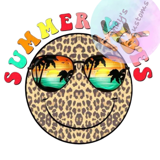 DTF TRANSFER- SUMMER VIBES CHEETAH SMILE