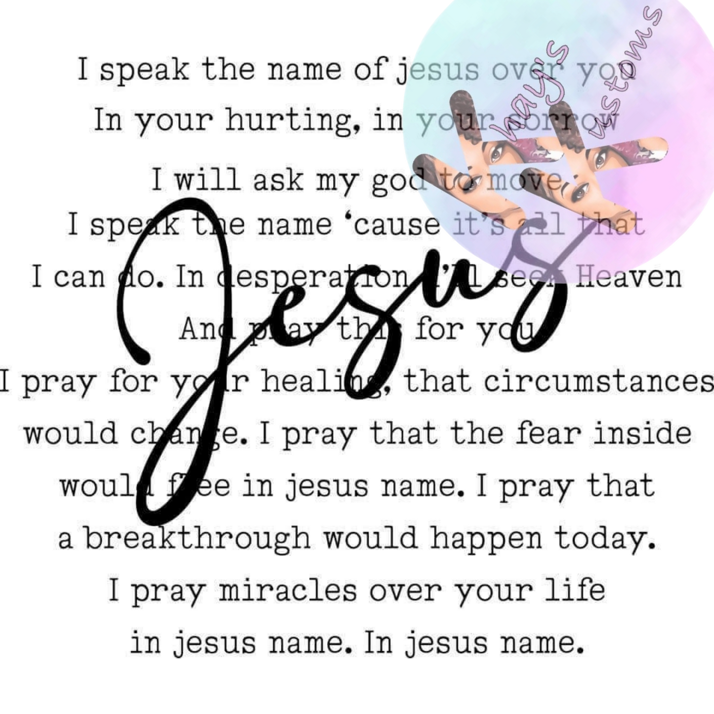 DTF TRANSFER- JESUS MESSAGE