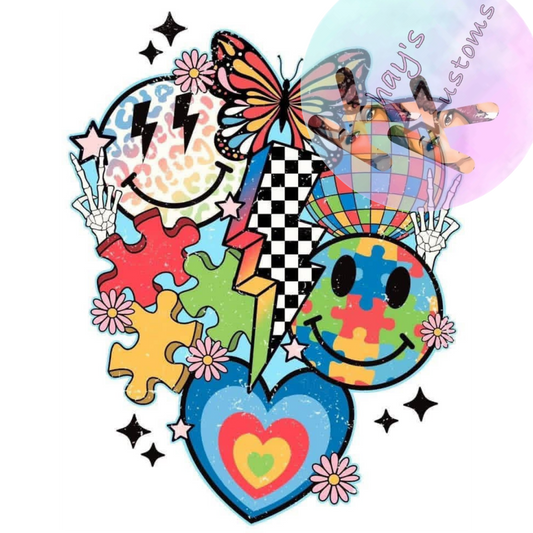 DTF TRANSFER- RETRO AUTISM