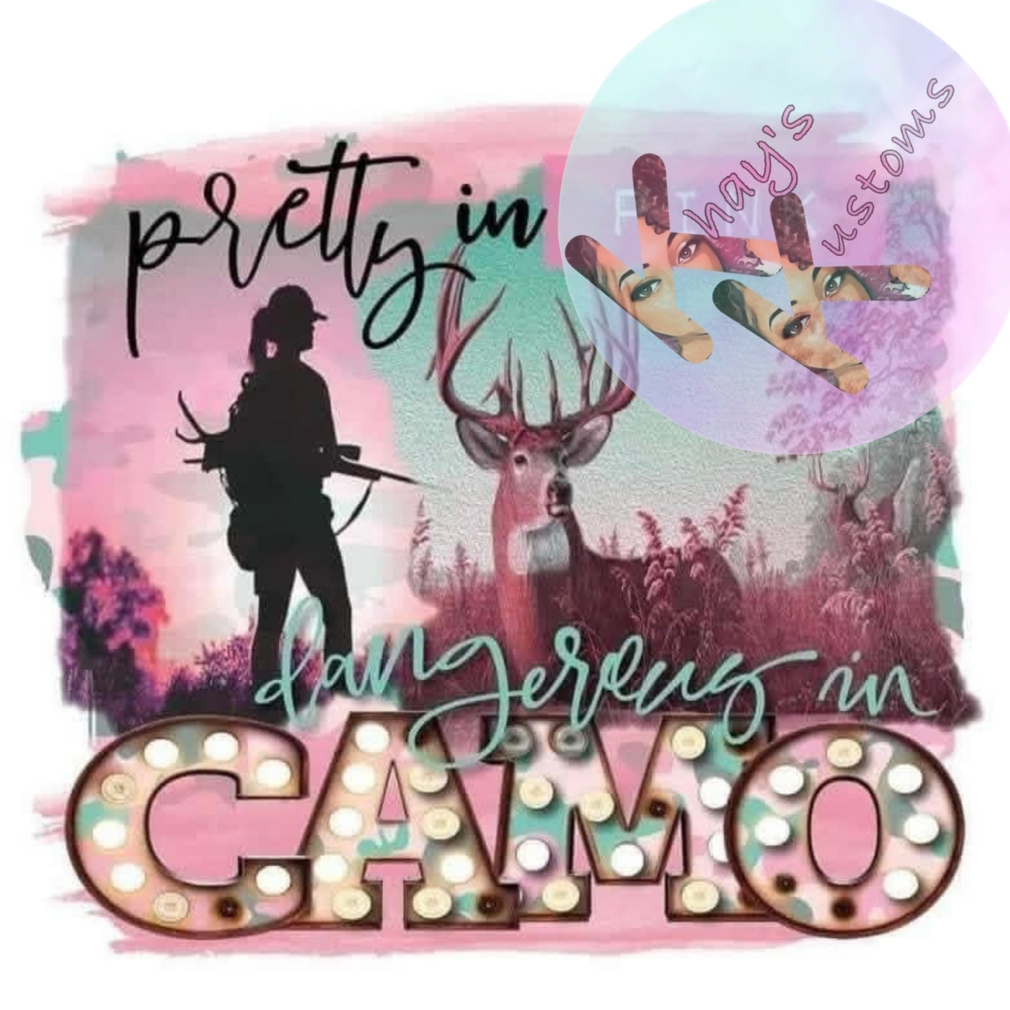 DTF TRANSFER- PRETTY IN CAMO PINK
