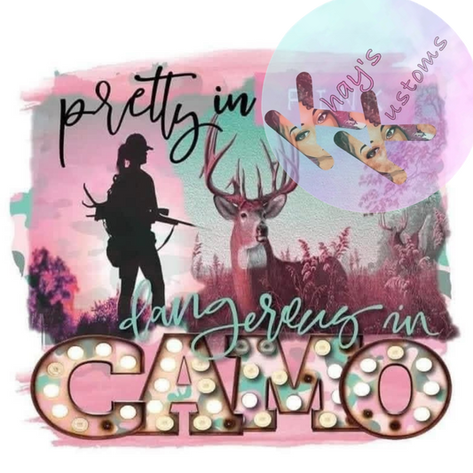 DTF TRANSFER- PRETTY IN CAMO PINK