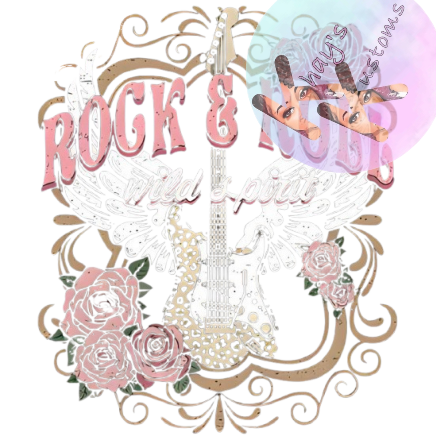DTF TRANSFER- ROCK AND ROLL PINK
