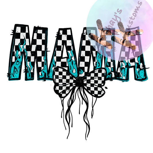 DTF TRANSFER-MAMA CHECKERED BOW
