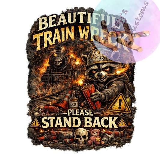 DTF TRANSFER- BEAUTIFUL TRAIN WRECK