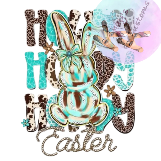 DTF TRANSFER- HOPPY EASTER BLUE