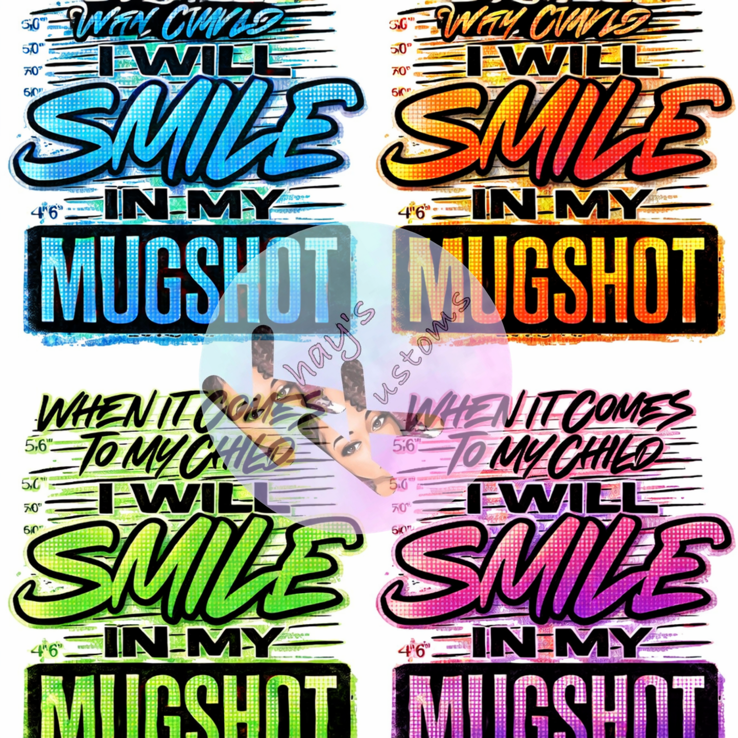 DTF TRANSFER- SMILE MUGSHOT