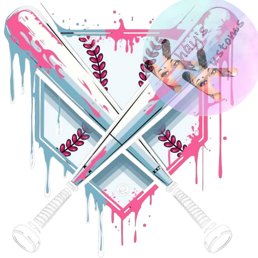 DTF TRANSFER- BASEBALL BAT DRIP