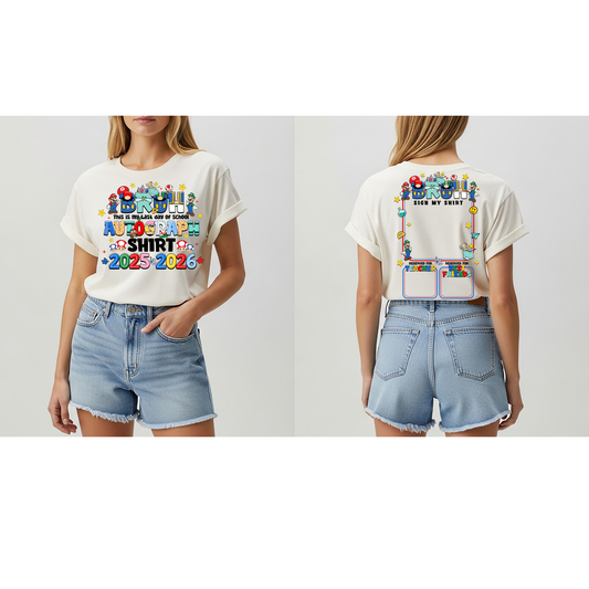 Mario autograph last day shirt