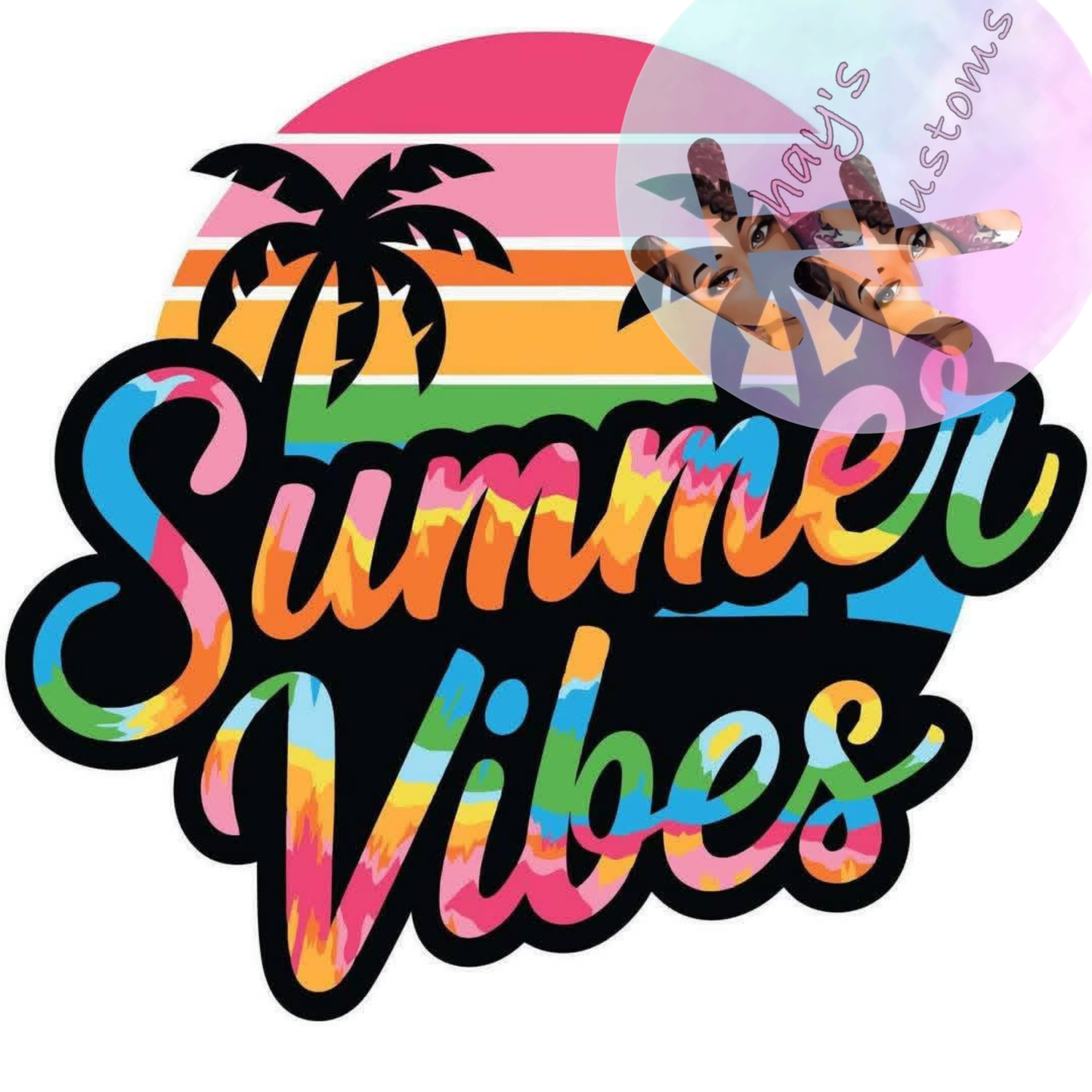 DTF TRANSFER- SUMMER VIBES RAINBOW